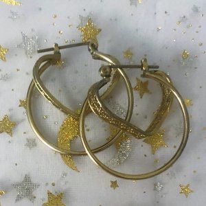 Double Gold Hoops